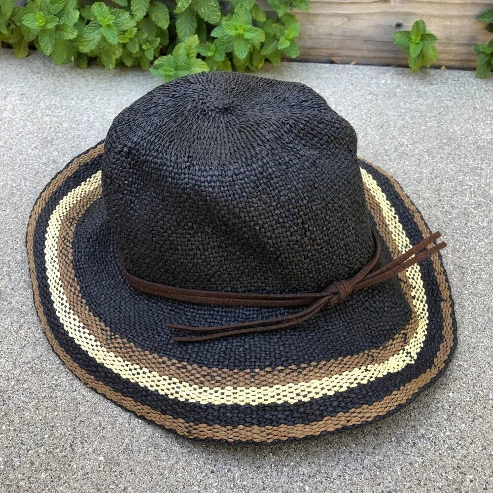 SUN N SAND Headwear Woven Tropical Fedora Hat Women's One Size Packable Sun​